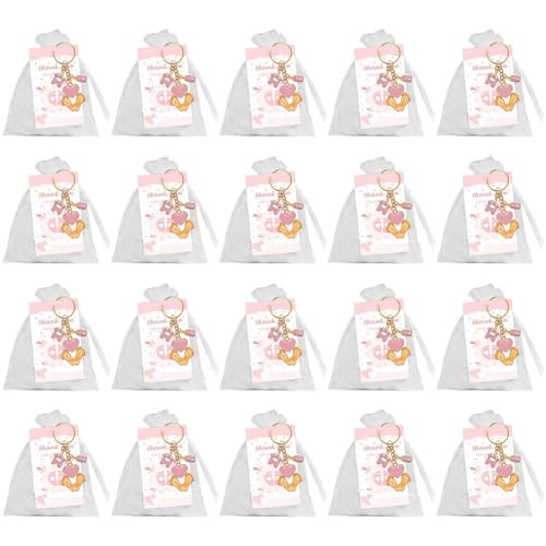 Bemvp Babyparty-Geschenke Für Jungen Fußabdruck-schlüsselanhänger, Geschenke Für Babykleidung, Weiße Organzabeutel Für Babyparty-Geburtstagsfeier-Geschenkartikel von Bemvp