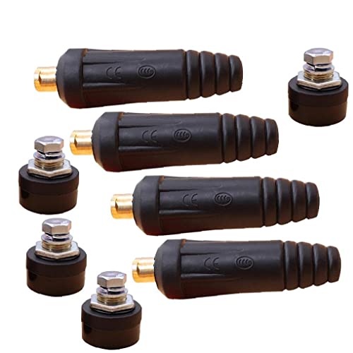 Bemvp Schweißkabel-anschluss-stecker Schnellanschluss Kabelstecker Stecker Und Sockel Für 200a, 250a Schweißer 4pcs Schwarz von Bemvp