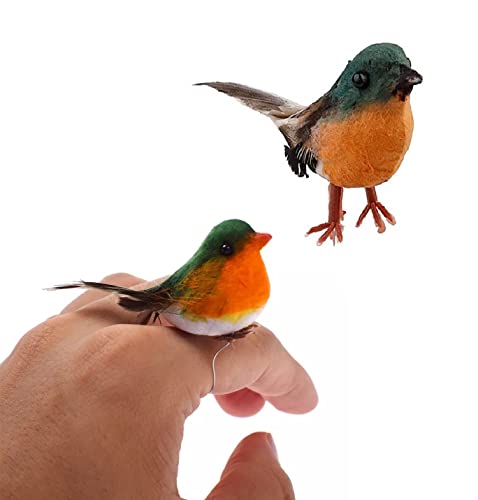 Bemvp Simulationsschaum Vogel 2pcs Little Vogel Ornament Künstliche Mini -vögel Modell Für Gartenpartydekoration von Bemvp