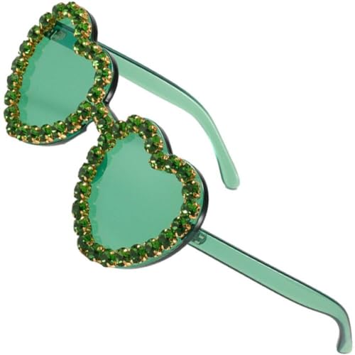 Brille, Randlose -kostüm-brille, St. Patrick's Day Kleeblatt-sonnenbrille, Grüne Vierblättrige Brille von Bemvp