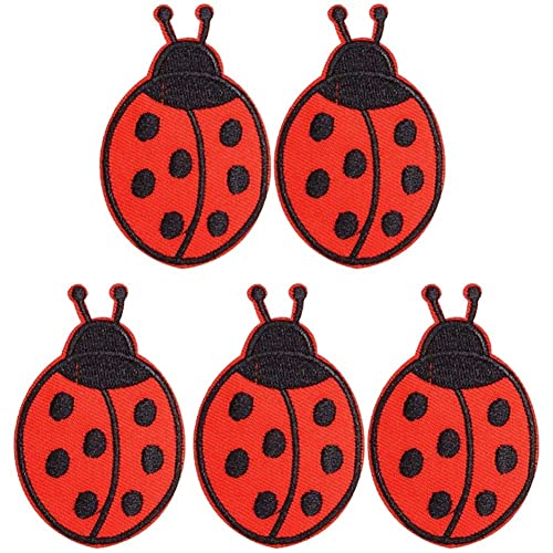 Cartoon Ladybug -patches 5pcs Rotes Eisen Auf Nähen Bestickte Pflaster Applique Reparatur Jacke Rucksäcke Diy Craft von Bemvp