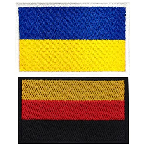Deutschland Ukraine Flagge Patches 2pcs Iron on Applizes Deutsches Ukrainisches Nationalstickte Abzeichen Sewusenverschluss Für Hat Bag-rucksack von Bemvp