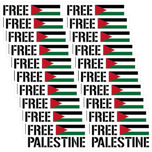 Free Palestine Autofensteraufkleber, 20 Stück, Free Palestine Flag Aufkleber Für Stoßstange, Koffer, Laptop, Helm, Gepäck, Skateboard, Aufkleber von Bemvp