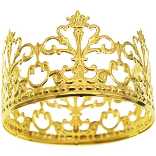 Gold Crown Cake Topper 1 Stück Gold Tiara Hochzeit Geburtstag Kuchen Dekoration Krone Haarschmuck Für König Königin Und Prinzessin Party von Bemvp