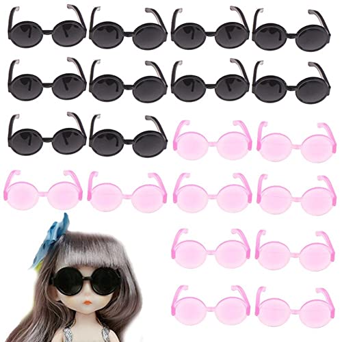 Mini Brille 20pcs Miniatur Rosa Brille Schwarze Sonnenbrille Puppenkostümzubehör Für DIY Craft Dollhouse Dekoration von Bemvp