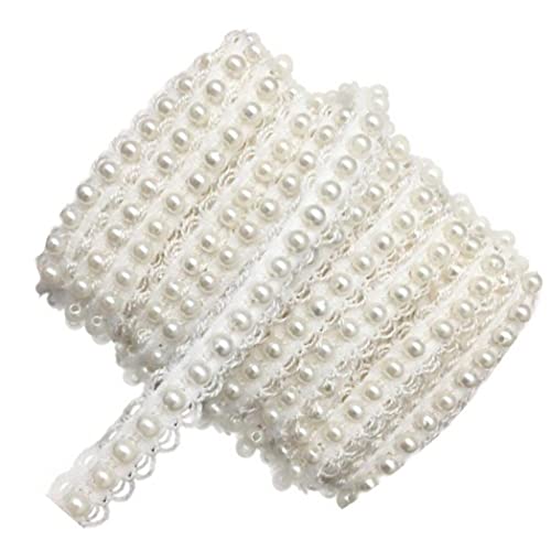 Perlen Spitzenband 10 Yards Perlen Spitzenkantenverkleidung Zum Nähen Des Kleidungskragenkleides Dekoration von Bemvp