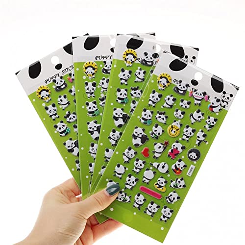 Puffy Sticker for Kids 4pcs Schöne Panda Diy Dekorative Kleberaufkleber 3d Bubble Craft Sticker Für Scrapbooking Diary Album von Bemvp