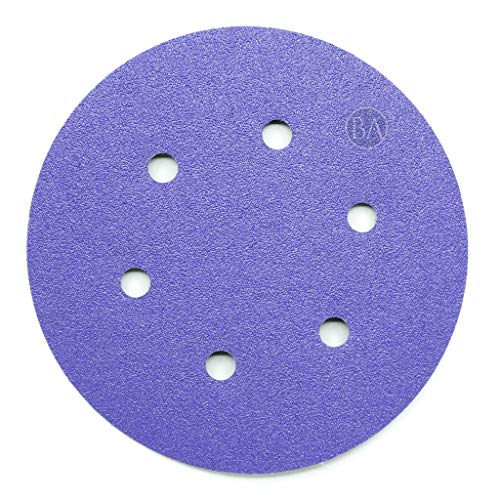 Benchmark Abrasives Keramikscheiben, 6 Löcher, 15,2 cm, mit Folienrückseite, 50 Stück (Körnung 40) von Benchmark Abrasives