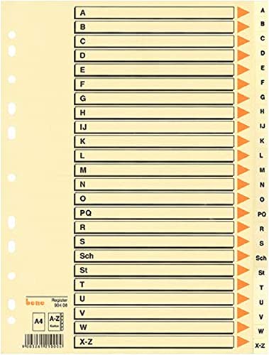 Bene 93408 A-Z, für Format A4, Karton, 24-teilig von BENE