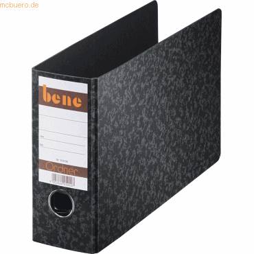 Bene Ordner A5 quer 75mm Hartpappe schwarz von Bene