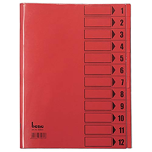 Bene Ordnungsmappe A4 12-teilig/84800rot Bene Ordnungsmappe A4 12-teilig/84800rot von BENE