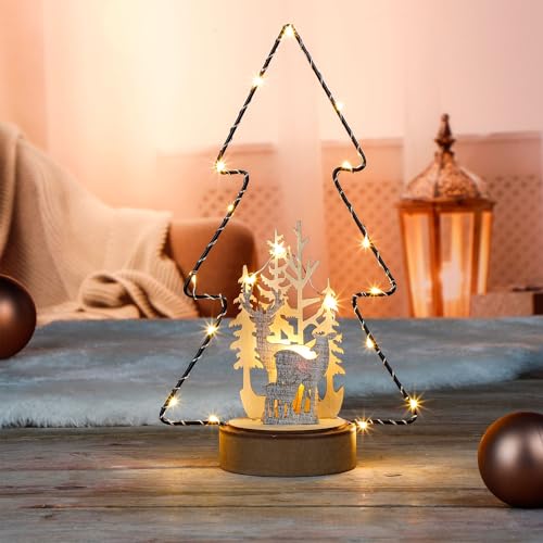 Benelando 20 LED Metall Tannenbaum Holz Lichterkette Weihnachten Dekoration Tischdeko Benelando 20 LED Metall Tannenbaum Holz Lichterkette Weihnachten Dekoration Tischdeko von Benelando
