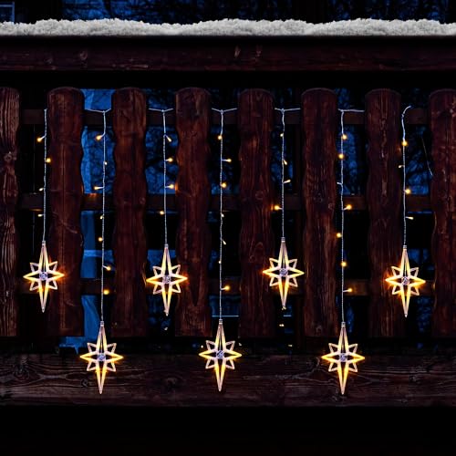 Benelando 93 LED Lichterkette Timer Schneeflocken Lichtervorhang Weihnachten Deko Benelando 93 LED Lichterkette Timer Schneeflocken Lichtervorhang Weihnachten Deko von Benelando