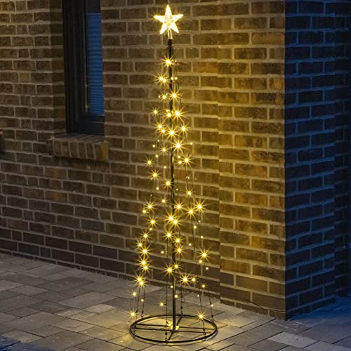 Benelando LED Weihnachtsbaum 2,4m / 1,8m / 1,2m IP44 Fahnenmast Lichterkette Lichterschlauch Weihnachten Baum (120 cm) von Benelando
