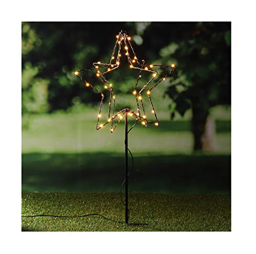 LED Gartenstecker Stern außen Timer Weihnachtsbaum Lichterkette Erdspieß Deko von Benelando