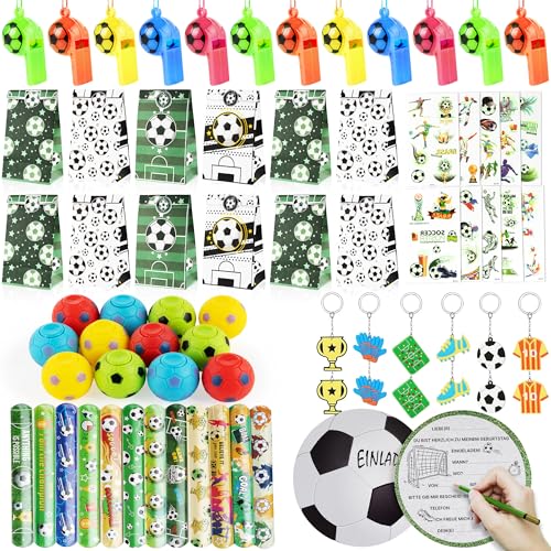 82 Stk. Fußball Party Mitgebsel Kindergeburtstag Junge Fussball Einladungskarten, Geschenk Taschen, Schnapparmband, Pfeifen, Tattoo, Spinning-Fußball, Schlüsselanhänger für Give Aways Kindergeburtstag 82 Stk. Fußball Party Mitgebsel Kindergeburtstag Junge Fussball Einladungskarten, Geschenk Taschen, Schnapparmband, Pfeifen, Tattoo, Spinning-Fußball, Schlüsselanhänger für Give Aways Kindergeburtstag von Beneony