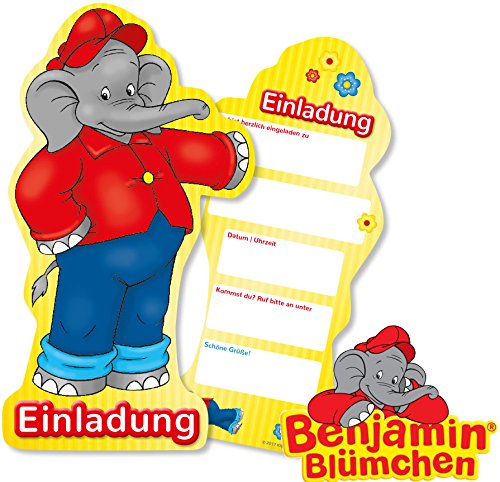 Benjamin Blümchen 6 Einladungskarten Kinderparty und Kindergeburtstag von DH-Konzept // Töröööö // Elefant Kinder Einladung Invites Party Set von Benjamin Blümchen