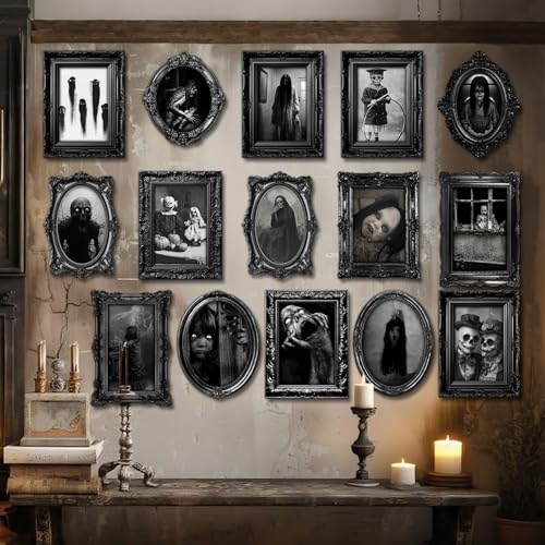 Benjia 15 Halloween Gothic Deko Gruselig Fotos Horror Bilderrahmen, Wasserdicht mit 80pcs selbstklebenden Punkten Gruseliges Foto Dekoration Für Haunted Familie Maskenparty 2025 Schwarz Benjia 15 Halloween Gothic Deko Gruselig Fotos Horror Bilderrahmen, Wasserdicht mit 80pcs selbstklebenden Punkten Gruseliges Foto Dekoration Für Haunted Familie Maskenparty 2025 Schwarz von Benjia