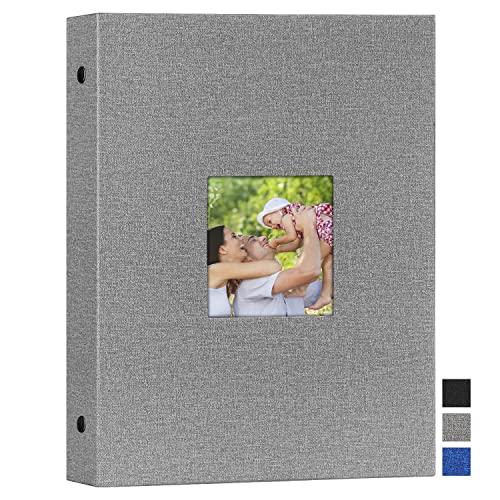 Benjia Fotoalbum, A4, Portrati, 50 Fächer, Leinen, zum Einstecken von Fotos, für 50 vertikale A4-Bilder, Grau Benjia Fotoalbum, A4, Portrati, 50 Fächer, Leinen, zum Einstecken von Fotos, für 50 vertikale A4-Bilder, Grau von Benjia