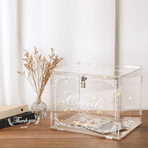 Benjia Hochzeit Kartenbox aus Acryl Hochzeitsbox Geschenkkarten Box, Vintage Groß Kartenbox Geld Box Briefbox Postbox mit Schloss Schlitz Rezeption Hochzeit Geburtstag Jubiläum Geschenkkartenbox Benjia Hochzeit Kartenbox aus Acryl Hochzeitsbox Geschenkkarten Box, Vintage Groß Kartenbox Geld Box Briefbox Postbox mit Schloss Schlitz Rezeption Hochzeit Geburtstag Jubiläum Geschenkkartenbox von Benjia