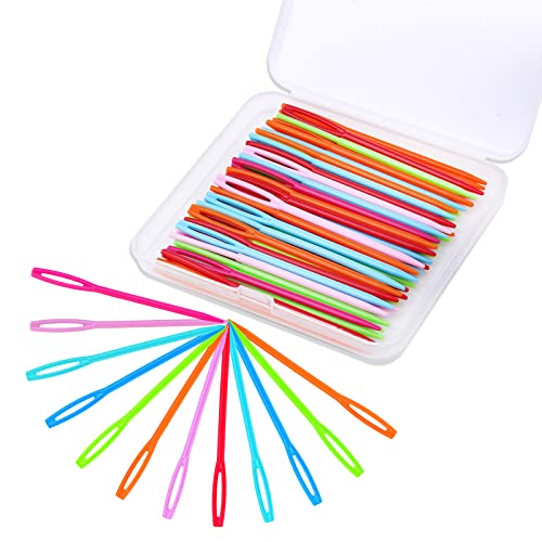 Benlay 50 Stück Kunststoff-Nähnadeln (7 cm/2,76Zoll), Kunststoff-Nadeln für Garn und Handwerk, Kunststoff-Garnnadeln mit großer Öse, Kunststoff-Sticknadeln zum Selbermachen, Nähen, Kunsthandwerk von Benlay