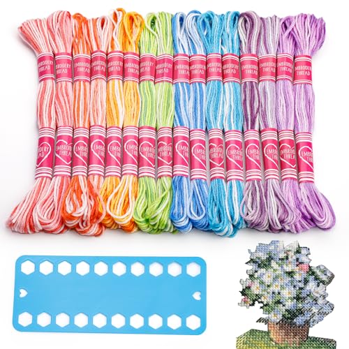 8 Stränge Stickgarn 8 Farben Kreuzstichgarn Farbe Stickfarbe Freundschaftsarmband Seil Garnfarbe zum Herstellen von Armbändern Armband stricken Nähen von Benlay