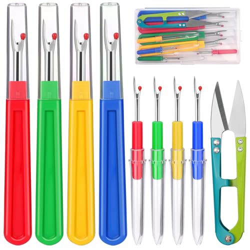 Benlay 8-Teiliges Nahttrenner, Seam Ripper, Auftrenner Für Nähte Mit Schere und Aufbewahrungsbox, 4 Große und 4 Kleine Nahtauftrenner Profi-nähwerkzeuge Zum Nähen, Basteln von Benlay
