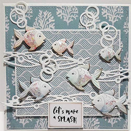 Benoon Fisch-Stanzformen, Metall-Prägeschablone für DIY Scrapbook Album Papier Karten Basteln Dekoration Silber von Benoon