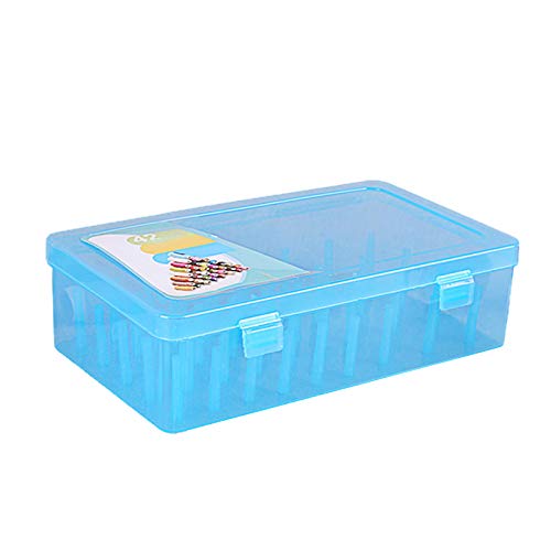 Benoon Näh-Aufbewahrungsbox, 42 Achsen, transparent, Nadeldraht, Aufbewahrungsbehälter, Werkzeugkasten, Blau, 23,7 cm x 13,7 cm x 6,6 cm von Benoon