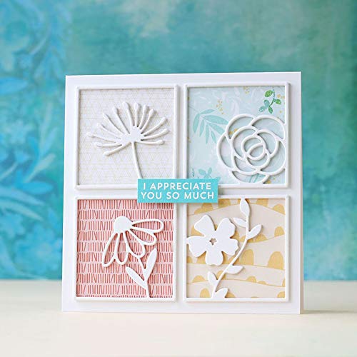 Benoon Quadratische Blumen-Stanzformen, Metall-Prägeschablone für DIY Scrapbook Album Papier Karten Basteln Dekor Silber Benoon Quadratische Blumen-Stanzformen, Metall-Prägeschablone für DIY Scrapbook Album Papier Karten Basteln Dekor Silber von Benoon