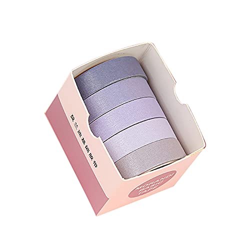 Benoon Washi-Tape, Pastell-Dekoratives Klebeband für Heimwerker, 5 Rollen/Set, stilvoll, helle Farben, Washi, exquisite breite Anwendung, Scrapbooking Klebeband für Handwerk 9 von Benoon