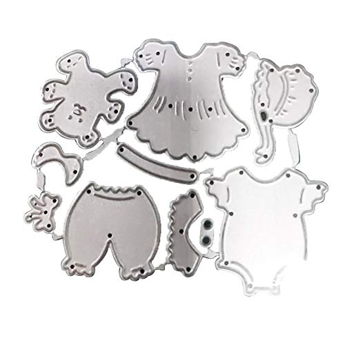 Scrapbooking Stanzformen DIY Form Stanzformen Dekorative Wiederverwendbare Karbonstahl Baby Kleidung Metall Stanzformen für Handarbeit – 2# von Benoon