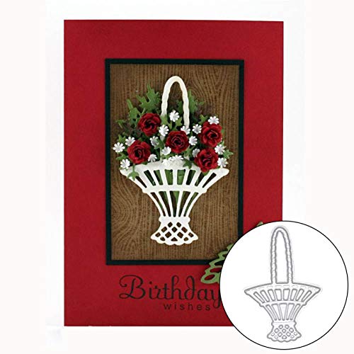Stanzschablone für Scrapbooking, Bastelarbeiten, Blumen-Korb, Metall-Stanzform, Schablone für Kartenherstellung, Scrapbooking, Fotoalbum von Benoon