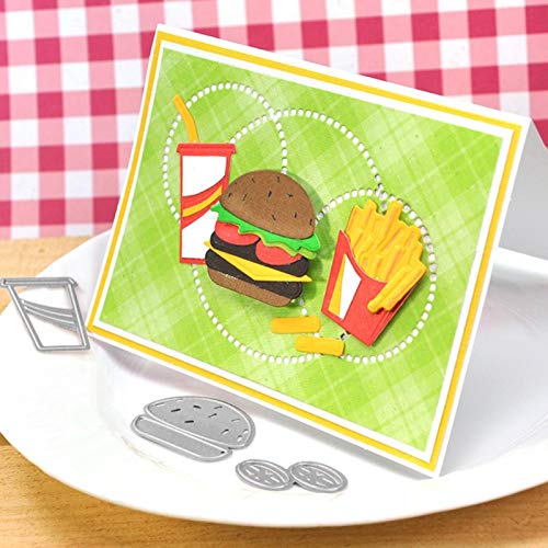 Stanzschablonen für Scrapbooking und Bastelarbeiten, Hamburger, Stanzform, Scrapbooking, Papierkarten, Dekor, Prägeschablone, Form – Silber von Benoon