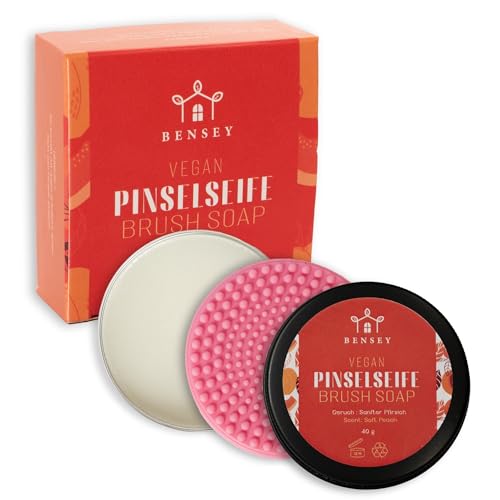 Bensey Premium Pinselseife für Make-Up-Pinsel, Pinselreiniger für Aquarell- und Acrylfarbe | 40g vegan von Bensey