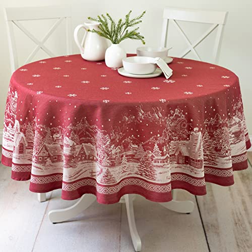 Benson Mills Weihnachtsgeschichten-Tischdecke, Jacquard-Stoff, 132 x 178 cm 70RD von Benson Mills