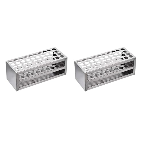 Benssey 2 Stücke 14 mm 40-Loch-Aluminium-Reagenzglasgestell Multifunktionale Labor-Reagenzglashalter-Laborausrüstung Benssey 2 Stücke 14 mm 40-Loch-Aluminium-Reagenzglasgestell Multifunktionale Labor-Reagenzglashalter-Laborausrüstung von Benssey