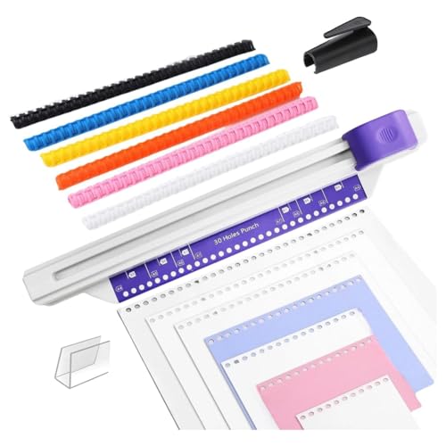 Benssey 30-Loch-Bindemaschine, Hand-Locher für Lose Blätter, A4 A5 A6 A7 B5 B6 B7 Buchbinder Notizbuch Spiralbindung von Benssey