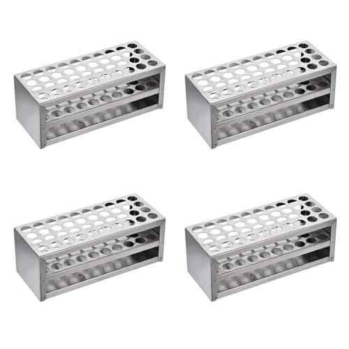 Benssey 4 Stücke 14 mm 40-Loch-Aluminium-Reagenzglasgestell Multifunktionale Labor-Reagenzglashalter-Laborausrüstung Benssey 4 Stücke 14 mm 40-Loch-Aluminium-Reagenzglasgestell Multifunktionale Labor-Reagenzglashalter-Laborausrüstung von Benssey