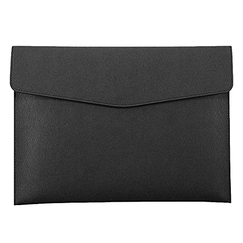 Benssey PU Leder A4 Aktenordner Dokumenten Halter Wasser Dichter Portfolio Umschlag Ordner Etui mit Schnappen Verschluss (Schwarz) von Benssey