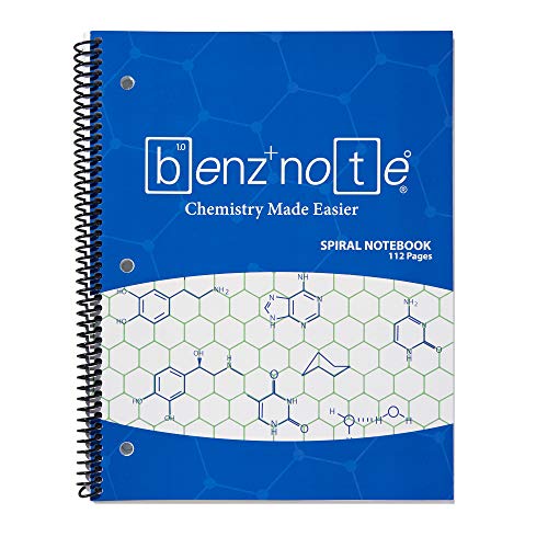 BENZNOTE, Spiralblock für Organische Chemie und Biochemie, 8-1/2" x 11", Hexagon-Grafikpapier, grün liniert, 3-Loch gestanzt, perforierte Kanten, 112 Seiten von Benznote