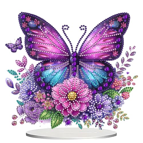 Beojonvy 5D Diamond Painting Aufsteller, Diamond Paintings Schmetterling, DIY Diamant Painting Erwachsene, Diamond-Painting-Kinder für Zuhause und Bürodekoration (Schmetterling) von Beojonvy