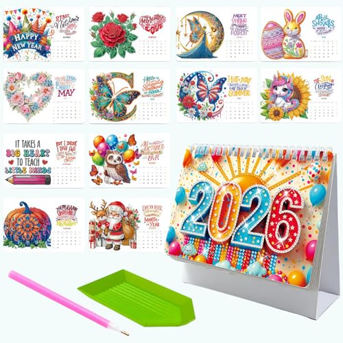Beojonvy Diamond Painting Kalender 2026, Diamantmalerei Tischkalender zum Aufstellen Papierkalender DIY Weihnachtsgeschenke, Geeignet für Büro, Zuhause, Schule Beojonvy Diamond Painting Kalender 2026, Diamantmalerei Tischkalender zum Aufstellen Papierkalender DIY Weihnachtsgeschenke, Geeignet für Büro, Zuhause, Schule von Beojonvy