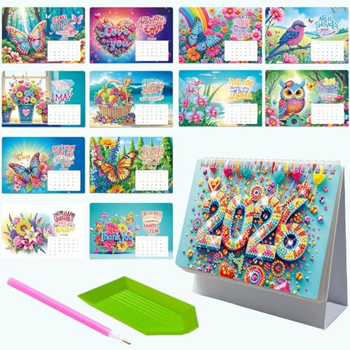 Beojonvy Diamond Painting Kalender 2026, Diamantmalerei Tischkalender zum Aufstellen Papierkalender DIY Weihnachtsgeschenke, Geeignet für Büro, Zuhause, Schule Beojonvy Diamond Painting Kalender 2026, Diamantmalerei Tischkalender zum Aufstellen Papierkalender DIY Weihnachtsgeschenke, Geeignet für Büro, Zuhause, Schule von Beojonvy