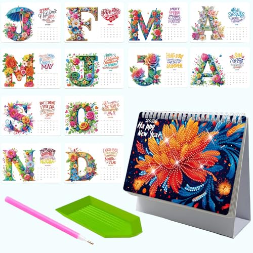 Beojonvy Diamond Painting Kalender 2026, Diamantmalerei Tischkalender zum Aufstellen Papierkalender DIY Weihnachtsgeschenke, Geeignet für Büro, Zuhause, Schule Beojonvy Diamond Painting Kalender 2026, Diamantmalerei Tischkalender zum Aufstellen Papierkalender DIY Weihnachtsgeschenke, Geeignet für Büro, Zuhause, Schule von Beojonvy