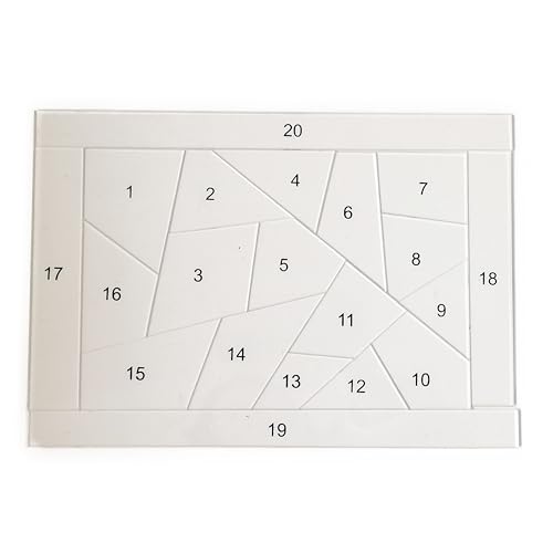 Bequilter 20 Stück Acryl-Quiltschablonen mit nummerierten Abschnitten, klares Patchwork-Lineal, Quilt-Schneidvorlagen für Heimwerker, Handnähen Bequilter 20 Stück Acryl-Quiltschablonen mit nummerierten Abschnitten, klares Patchwork-Lineal, Quilt-Schneidvorlagen für Heimwerker, Handnähen von Bequilter