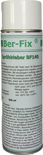 2x 500ml Ber-Fix Spezial permanent Sprühkleber Schaumstoff Filz BF140 mit regulierbare Sprühbreite klebt offene Schaumstoffe mit Polyester Metall Holz (KFZ Caravan Bau Industrie) von Ber-Fix