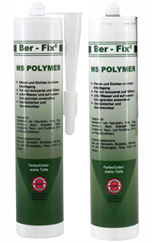 Ber-Fix 2x MS Polymer Kleber Transparent Kristall Montagekleber Glaskleber dauerhafter als Ihr Silikonkleber wasserfest Unterwasserkleber von Ber-Fix