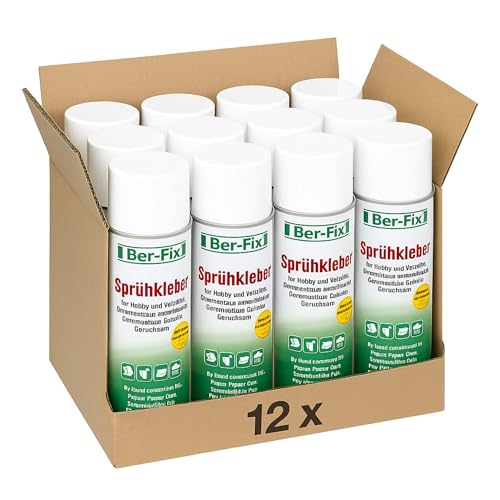 Ber-Fix 12x 500ml Sprühkleber- Polsterarbeiten Akustikschaum Schaumstoff Stoff mit regulierbare Sprühbreite Flexibles auftragen wie sie es brauchen Ber-Fix 12x 500ml Sprühkleber- Polsterarbeiten Akustikschaum Schaumstoff Stoff mit regulierbare Sprühbreite Flexibles auftragen wie sie es brauchen von Ber-Fix