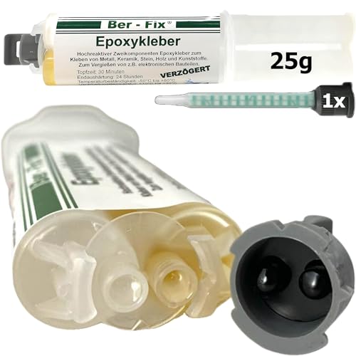 Ber-Fix 30 Min Epoxidharz Kleber in der Spritze – 2K Klebstoff für Präzisionsarbeiten – Inklusive 1 Mischdüse Ber-Fix 30 Min Epoxidharz Kleber in der Spritze – 2K Klebstoff für Präzisionsarbeiten – Inklusive 1 Mischdüse von Ber-Fix